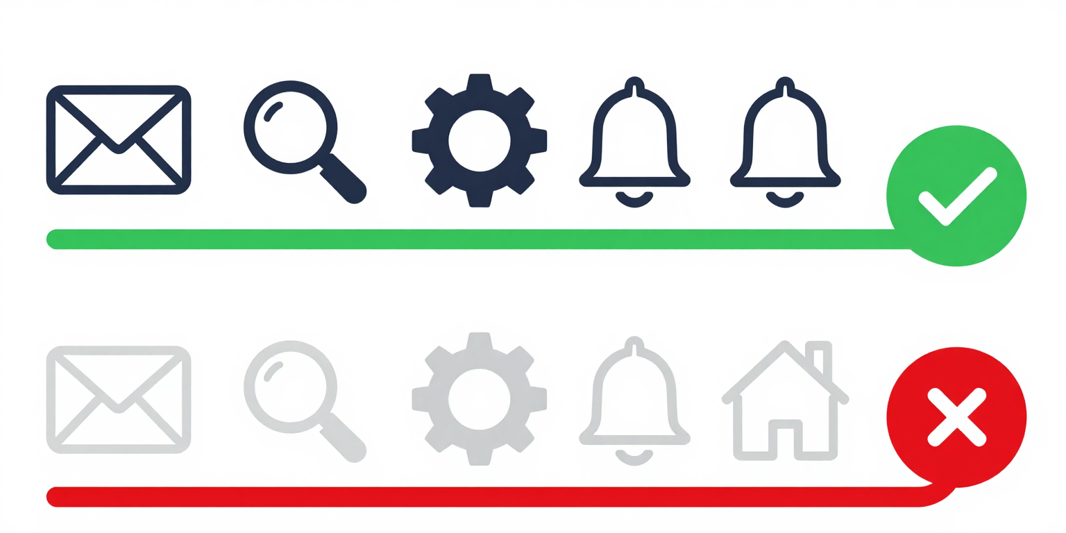 Two rows of common UI icons: the top row has sufficient contrast and is clearly visible, while the bottom row has insufficient contrast and the icons are barely distinguishable from the white background.